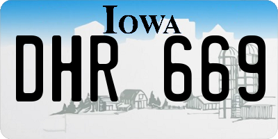 IA license plate DHR669