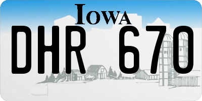 IA license plate DHR670