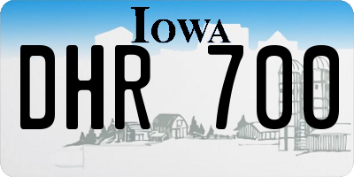 IA license plate DHR700