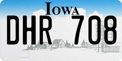 IA license plate DHR708