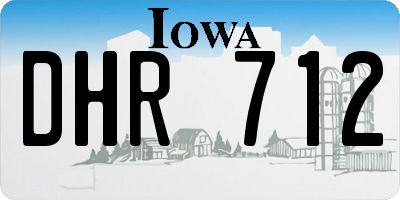 IA license plate DHR712