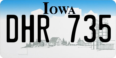 IA license plate DHR735