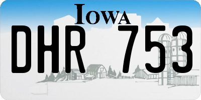 IA license plate DHR753