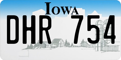 IA license plate DHR754