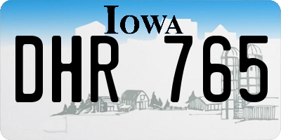 IA license plate DHR765