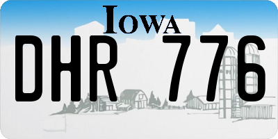 IA license plate DHR776