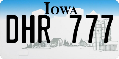 IA license plate DHR777