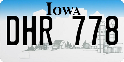 IA license plate DHR778