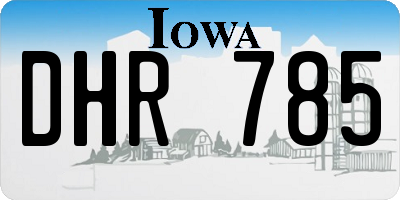 IA license plate DHR785