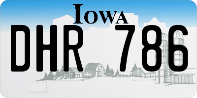 IA license plate DHR786