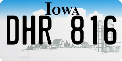 IA license plate DHR816