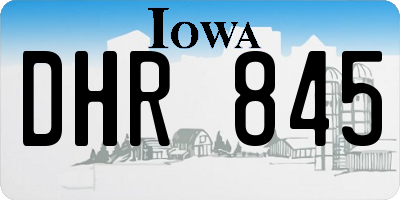 IA license plate DHR845