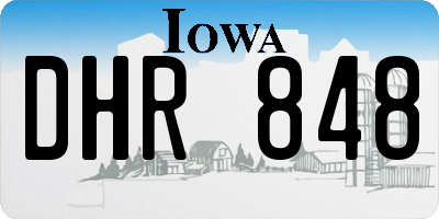 IA license plate DHR848