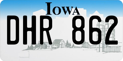 IA license plate DHR862