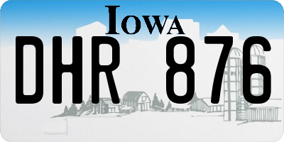 IA license plate DHR876