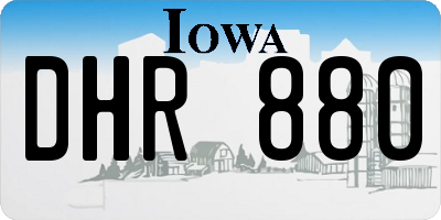 IA license plate DHR880