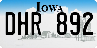 IA license plate DHR892