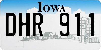 IA license plate DHR911