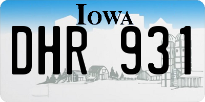 IA license plate DHR931