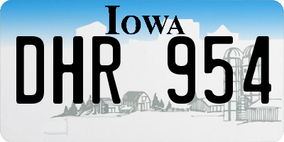 IA license plate DHR954