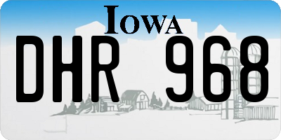 IA license plate DHR968