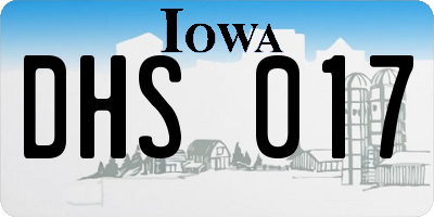 IA license plate DHS017