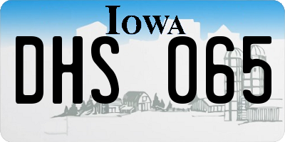 IA license plate DHS065