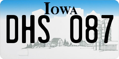 IA license plate DHS087