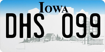 IA license plate DHS099