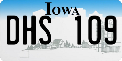 IA license plate DHS109