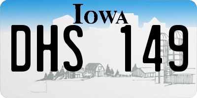 IA license plate DHS149