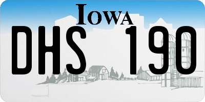 IA license plate DHS190