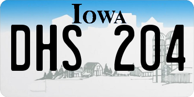 IA license plate DHS204