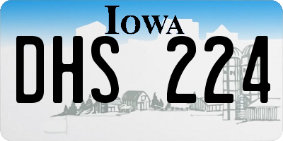 IA license plate DHS224