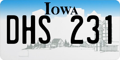 IA license plate DHS231