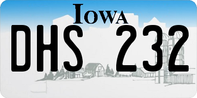 IA license plate DHS232