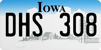 IA license plate DHS308