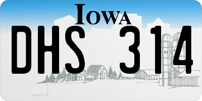 IA license plate DHS314