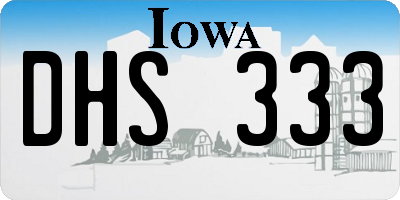 IA license plate DHS333