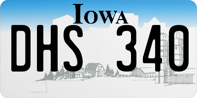 IA license plate DHS340