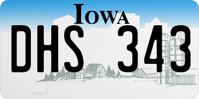 IA license plate DHS343