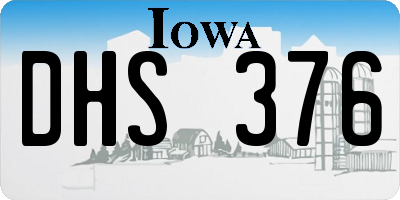 IA license plate DHS376