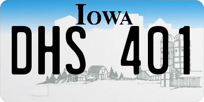 IA license plate DHS401