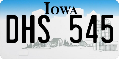 IA license plate DHS545