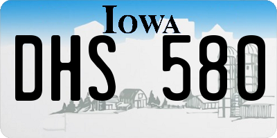 IA license plate DHS580