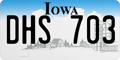 IA license plate DHS703