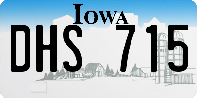 IA license plate DHS715