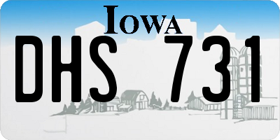 IA license plate DHS731