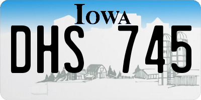 IA license plate DHS745