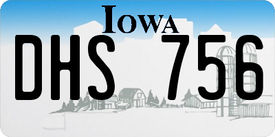 IA license plate DHS756